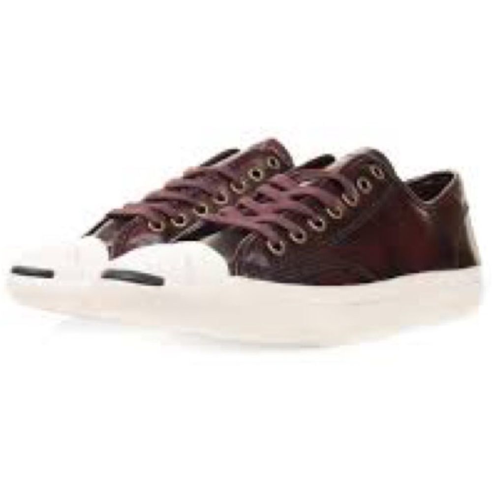Converse Jack Purcell Low Top Shoes Leather Dark Red 7.5